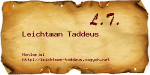 Leichtman Taddeus névjegykártya